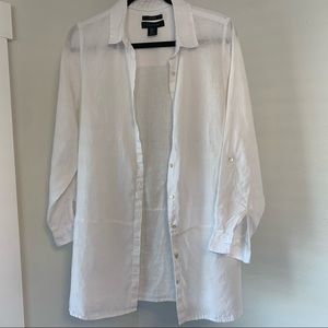 Tahari 100% linen tunic top